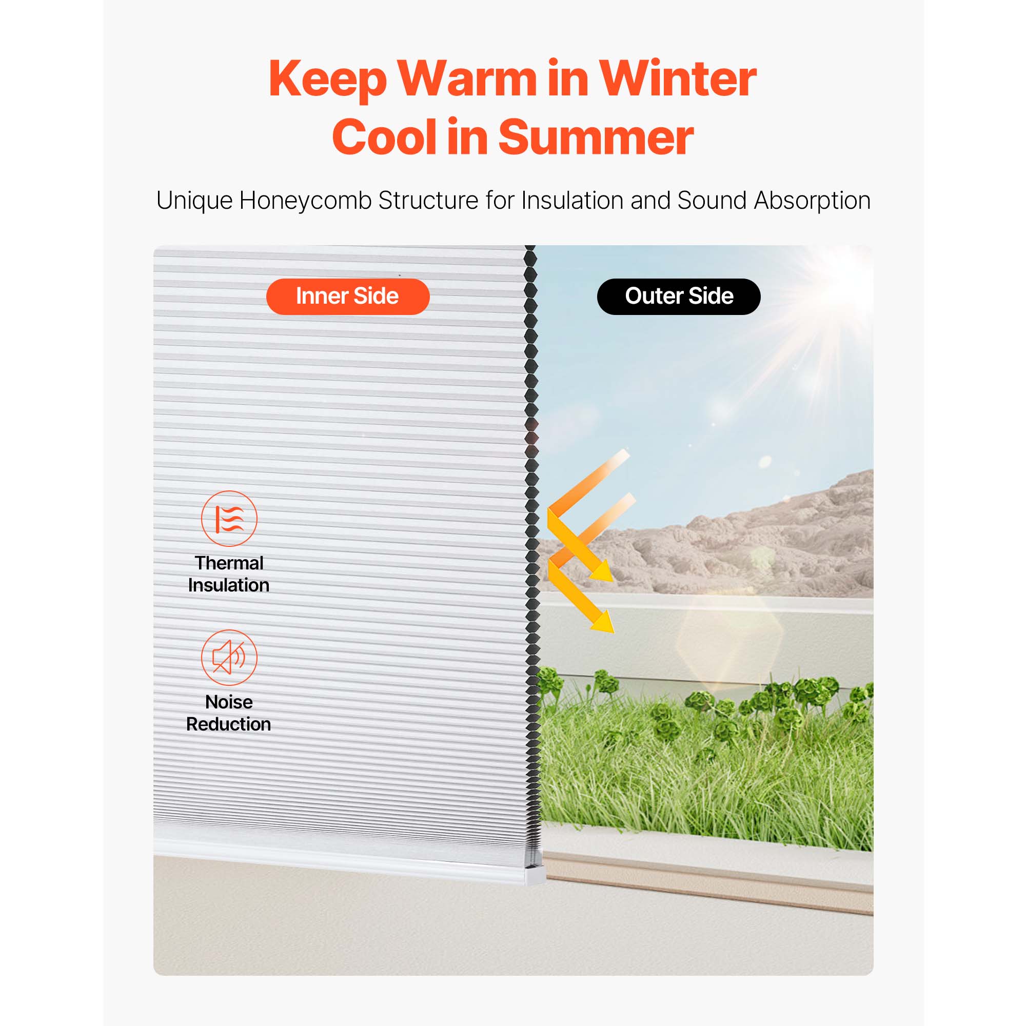 Cellular Shades 1 Inch Light Filtering Cordless Cellular Blinds Blackout Privacy_voghion.com